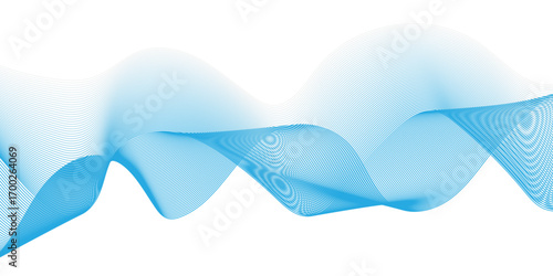 Glowing waveform frequency futuristic energy sound waves technology concept background. Abstract blue wave line vector business texture. Pattern line blend curve flow futuristic background.	
