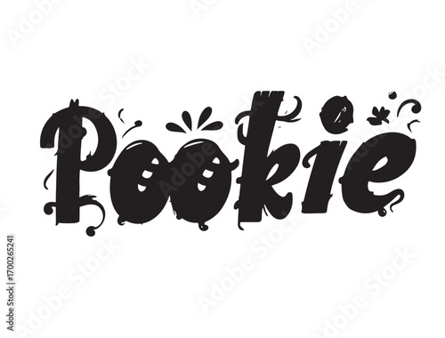 pookie typography in silhouette