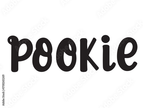 pookie typography in silhouette