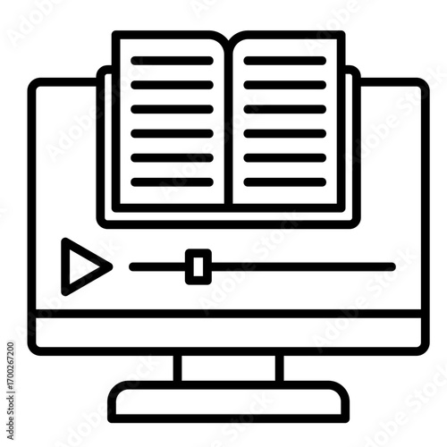 Online Course  Icon Element For Design	