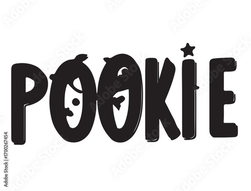 pookie typography in silhouette