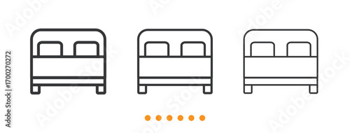 Bed icon. Thin line icon vector