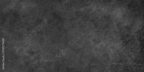 Dark concrete wall grunge texture rough blackboard and chalkboard grungy wall backdrop surface. dark wide panorama picture black wall texture rough concrete floor, old grunge background.	