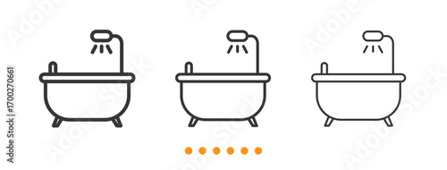 Bathtub icon. Thin line icon vector