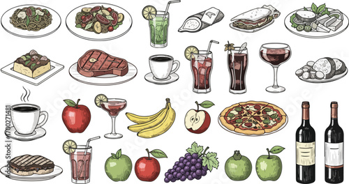 Hand-Drawn Food Sketches and Vintage Culinary Illustrations