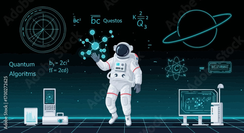 Astronaut explores quantum algorithms and scientific data with modern technology in space