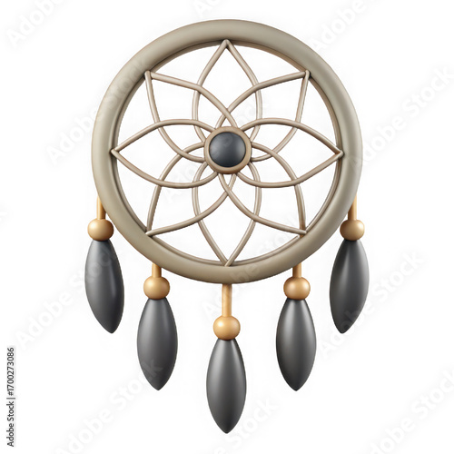 Elegant Dreamcatcher Illustration with Soft Colors and Geometric Design for Spiritual and Artistic Concepts