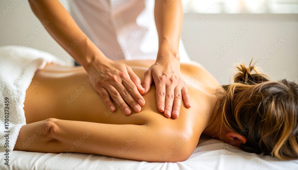 Fototapeta premium Back massage session in progress