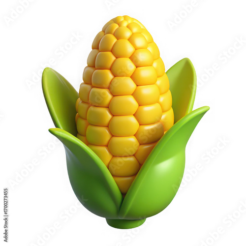 Fresh Yellow Corn Cob with Green Husk 3D Render on Black Background Farm Fresh Harvest Healthy Eating Agriculture and Food Concepts