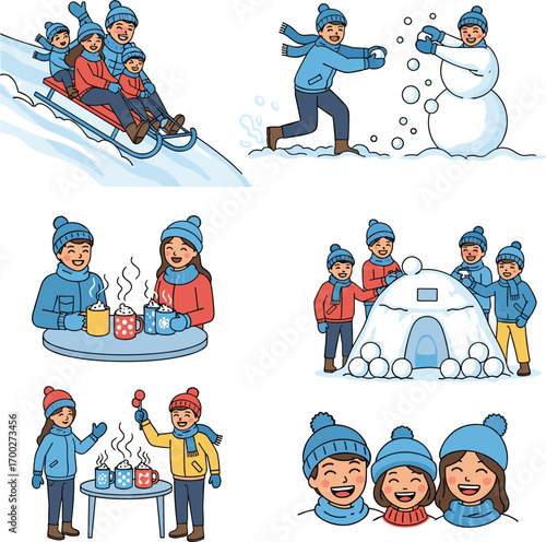 Winter Family Fun: Sledding, Snowmen, and Hot Drinks