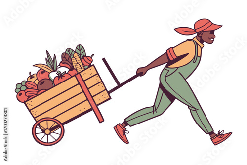 street-hawker-pushing-a-wooden-cart-full-of-vegetables