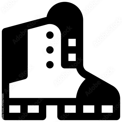 Boots. Outlined stroke vector icon with black-filled details.