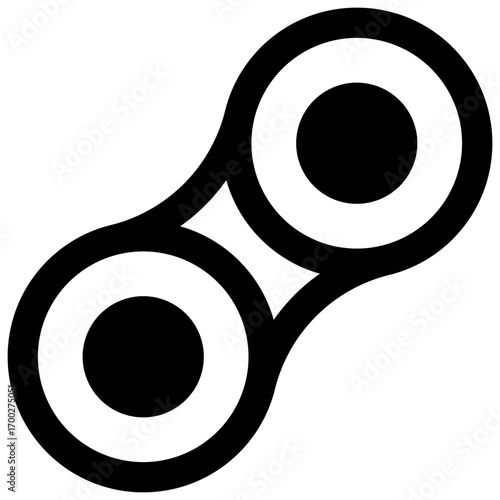 Contact lenses. Outlined stroke vector icon with black-filled details.