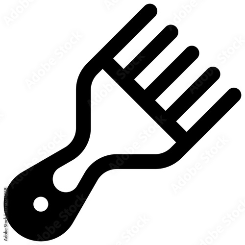 Comb. Outlined stroke vector icon with black-filled details.