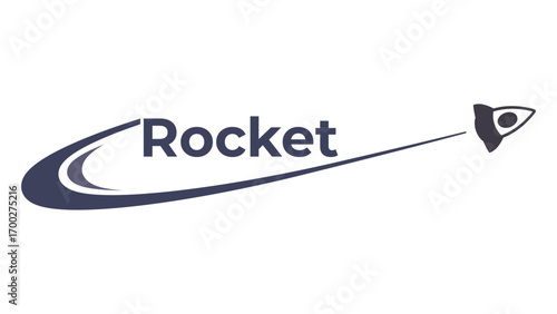 rocket logo flat vector design