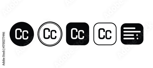 CC Icons, Creative Commons Various Symbol Set, Vector Illustration