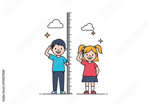 Children growth chart ruler measuring height kids development