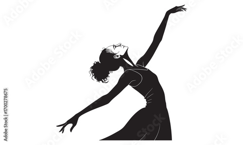 Single Woman Dancer Silhouette | Street Style Female Vector | Hip Hop Outline Clipart