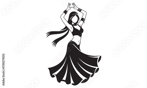 Single Woman Dance Silhouette | Freestyle Female Vector | Hip Hop Girl Artwork
