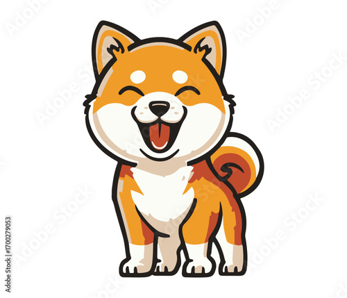 Happy shiba inu dogs vector illustration