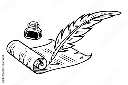 traditional-calligrapher-writing-with-a-quill-pen