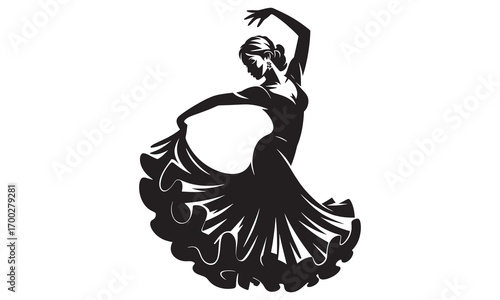 Dance Woman Silhouette | Single Female Hip Hop Vector | Freestyle Outline Clipart