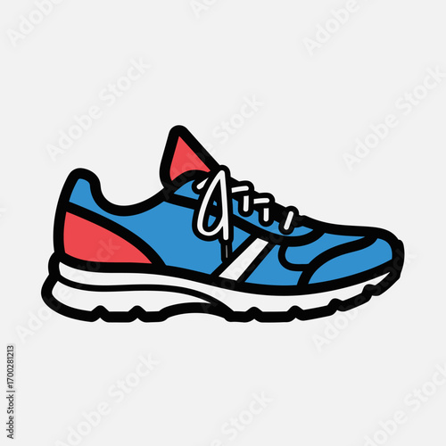 Colorful Running Shoe Illustration for Athletic Activities.