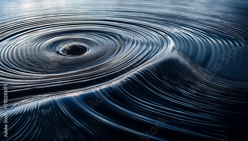 Abstract Water Ripple Distortions On Dark Reflective Surface