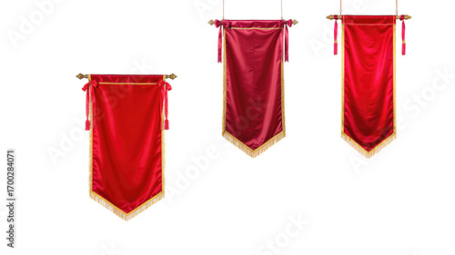 Red banner on transparent background png