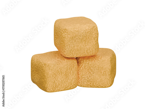 crispy bean curd icon 3d illustration render
