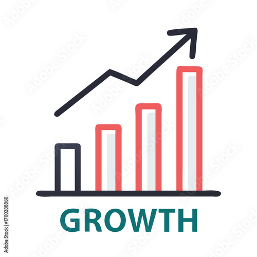 business graph chart arrow growth diagram