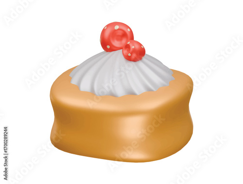 puff pastry icon 3d illustration render