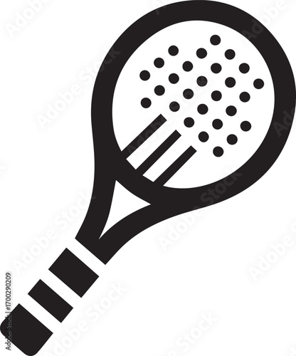 Tennis racket icon. black and white