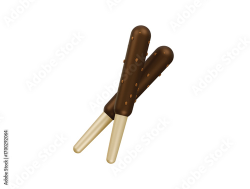 choco pocky sticks icon 3d illustration render
