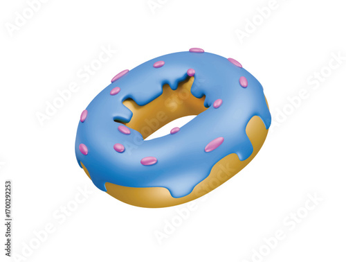 box donut icon 3d illustration render