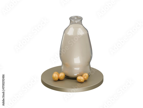 soy milk icon 3d illustration render