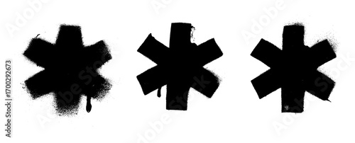 Pharmacy Cross X Grunge Stencil Spray Paint Stroke Vector Set