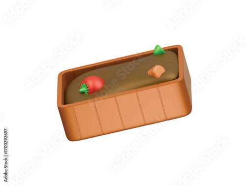 compost bin icon 3d illustration render