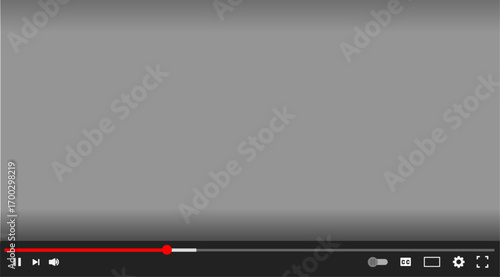 Flat video player template for web and mobile apps, Playing screen template, vector illustration