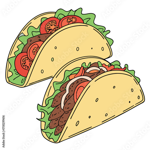 Tasty Taco Duo Vector Illustration

