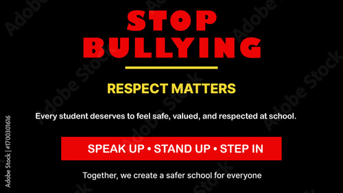 Educational poster against school bullying