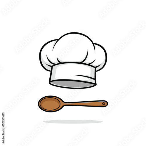 Culinary excellence a chef's hat and wooden spoon essential tools for delicious creations