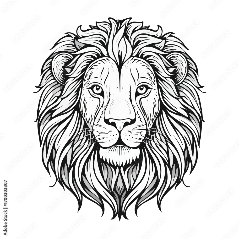 Fototapeta premium Lion head logo icon ai generated