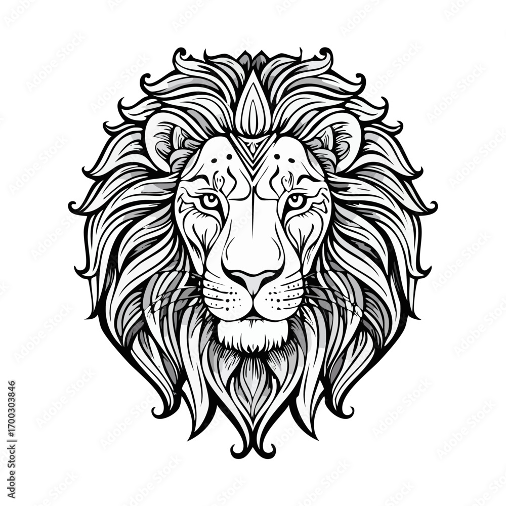 Fototapeta premium Lion head logo icon ai generated