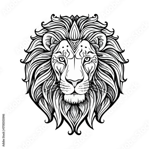 Lion head logo icon ai generated