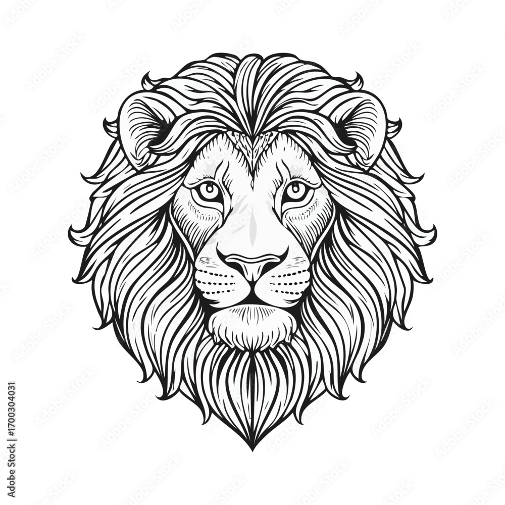 Fototapeta premium Lion head logo icon ai generated