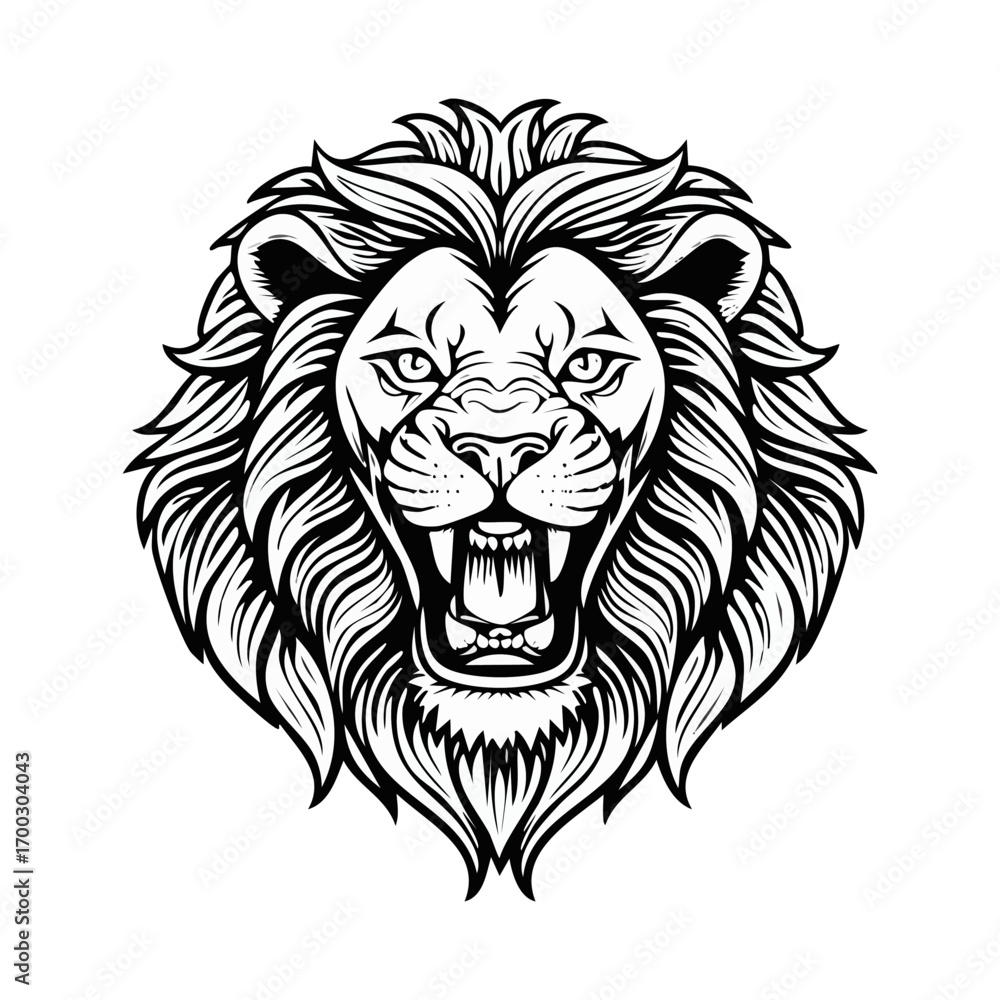 Obraz premium Lion head logo icon ai generated