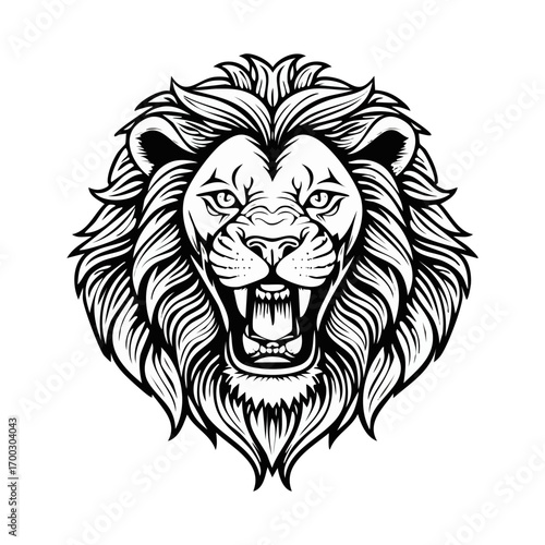 Lion head logo icon ai generated
