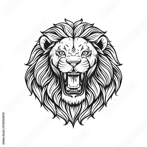 Lion head logo icon ai generated