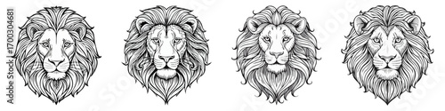 Lion head logo icon ai generated